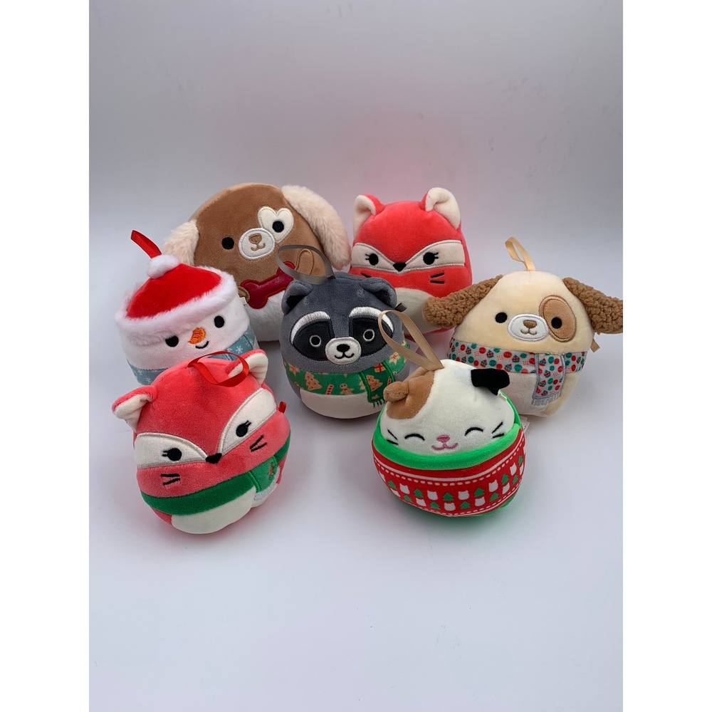 Squishmallows Christmas Holiday Lot 7 Plush 4" Ornaments & Mini Capsule Squad